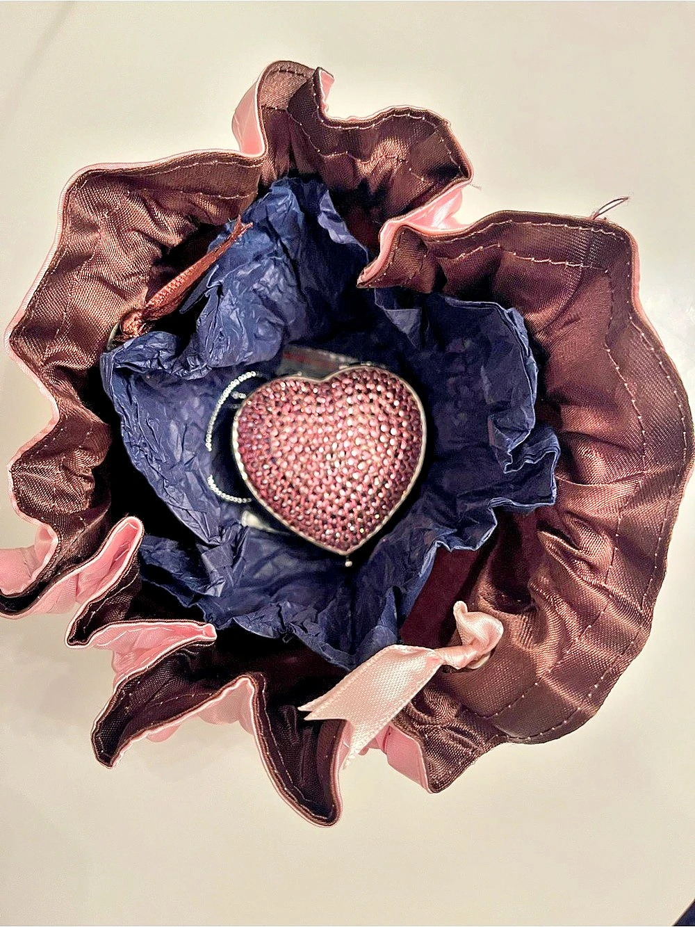 Swarovski Heart Crystal Compact Mirror NWT